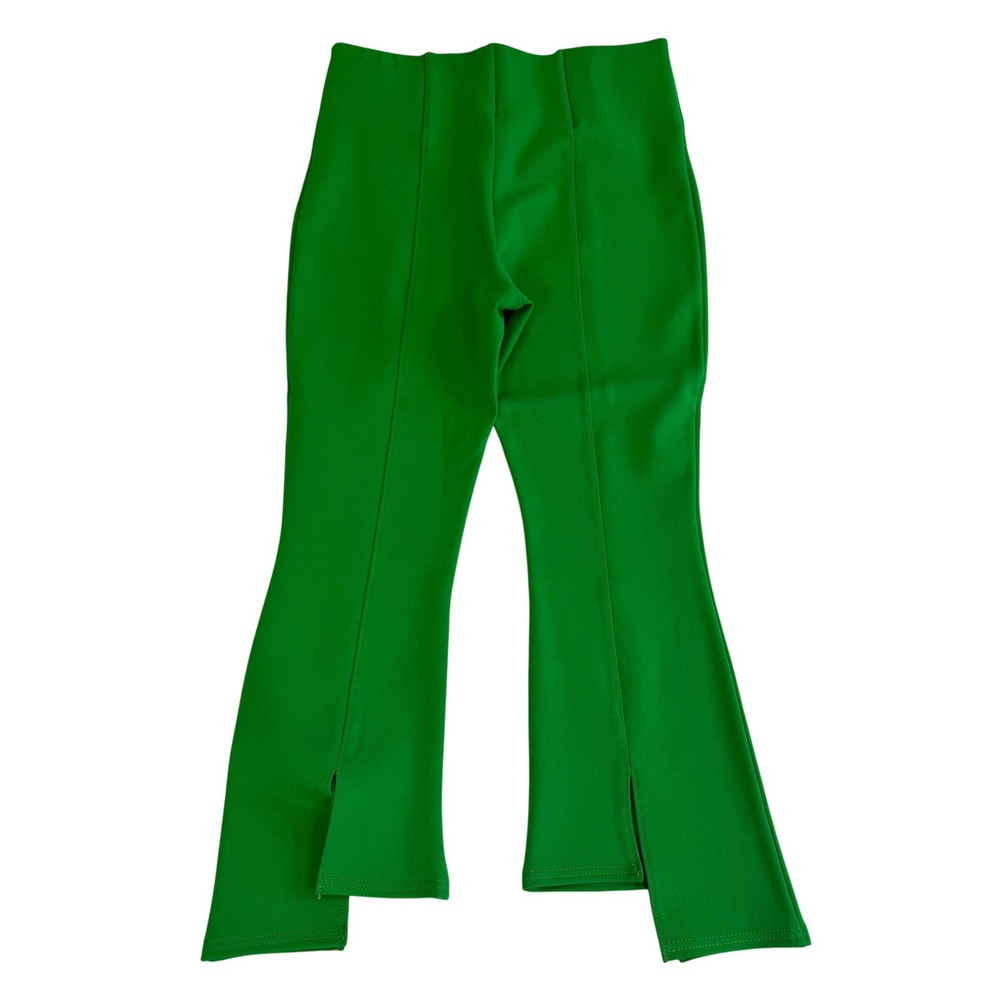 Slim Factor by Investments Green Crop Flare Pants Side Slit Women's Size M - Picture 3 of 6